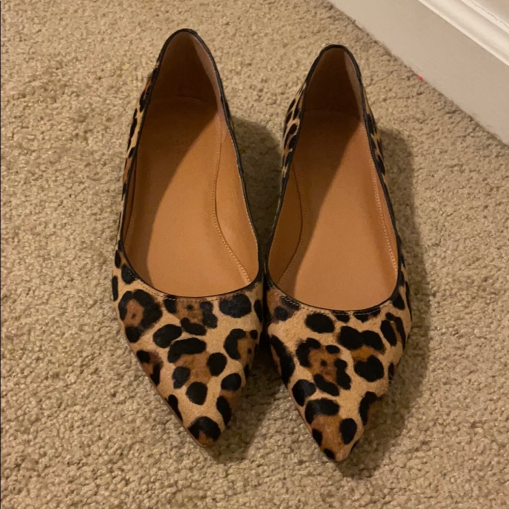 COPY - J crew Leopard Half Calf pointed toe flat